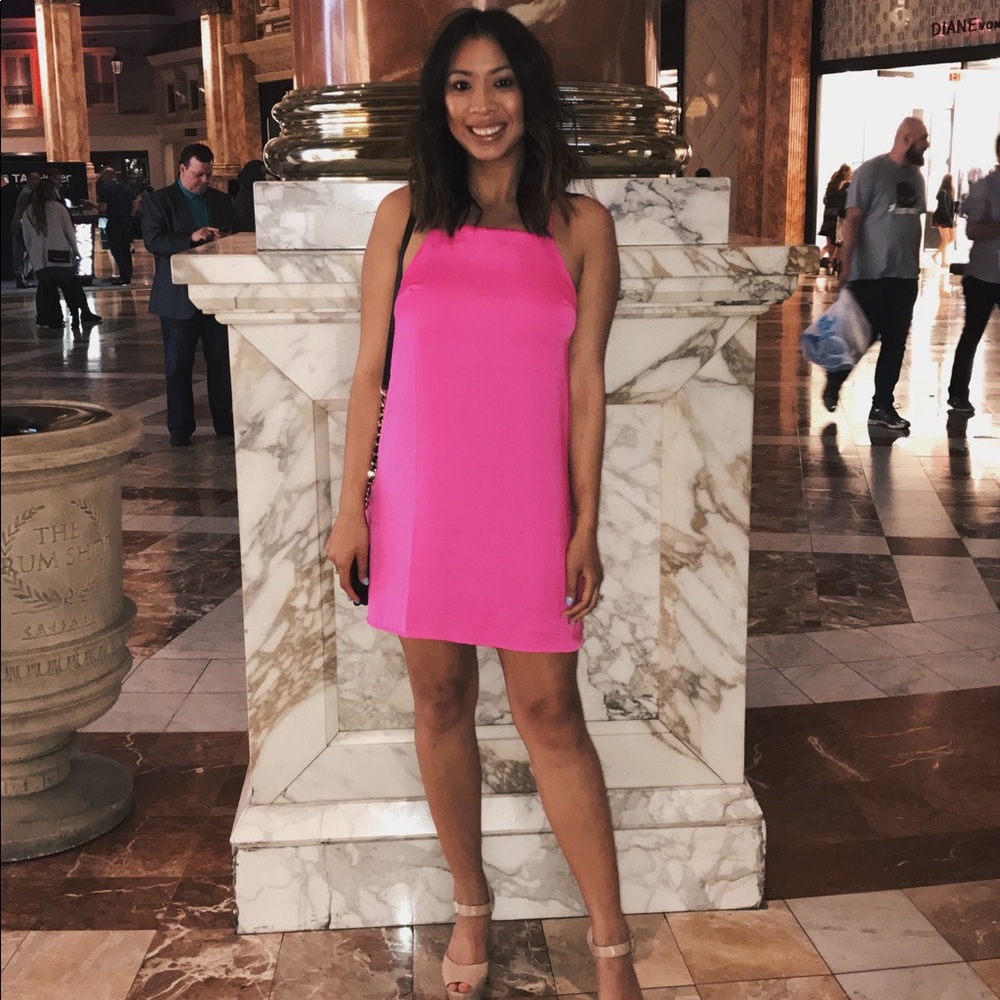 Pink slip dress